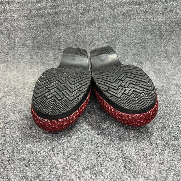 Sanita Clogs Women's SIze 9 Red Snakeskin Embossed Leather Slip On Shoe Loafers - Picture 11 of 12